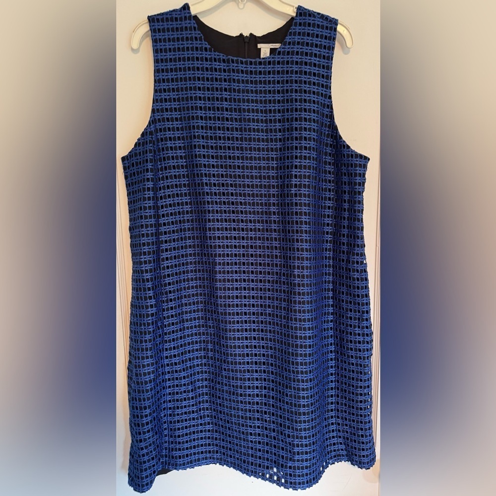 Halogen Black and Blue Crochet Detail Sleeveless Tank
Dress Sz XL